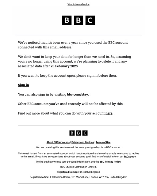 Image of international deletion email