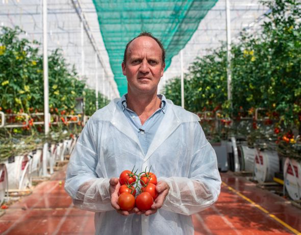 drone flying over a field