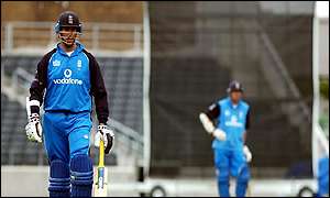 Ian Butler bowled Trescothick with his fifth ball in international cricket