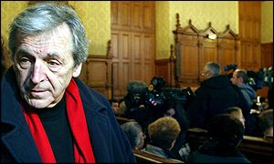 Constantin Costa-Gavras attends the opening hearing in Paris on 19 February