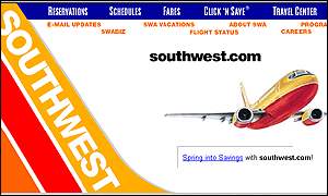 Southwest Airlines website