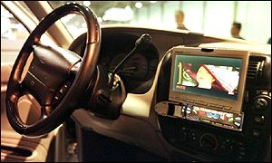 DVD image inside a vehicle