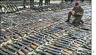 Arms handed in by rebels