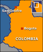 Map showing Colombia