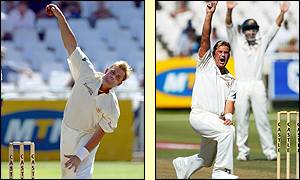Shane Warne sees an lbw appeal turned down
