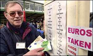 Euros are being accepted on-course at Cheltenham 