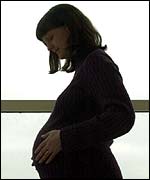 Silhouette of a pregnant woman