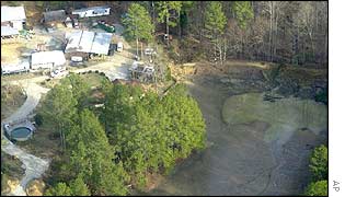 The drained bed of a lake adjacent to the Tri-State Crematory - picture from The Chattanooga Times and Free Press