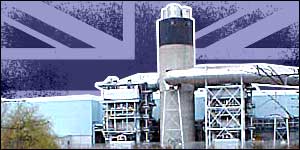 Ford Dagenham plant, against the Union Jack flag