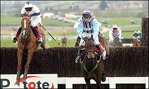 Ridden by Jim Culloty, 7-1 Best Mate clears the last fence