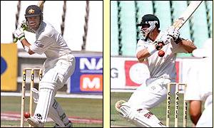 Australia batsmen Ricky Ponting and Matthew Hayden