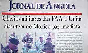 Angolan headline on government-Unita talks