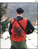 An Albanian guerrilla in Selce during last year's fighting