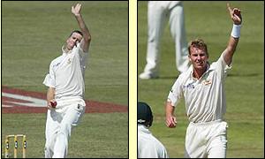 Glenn McGrath and Brett Lee spearhead the Australian attack