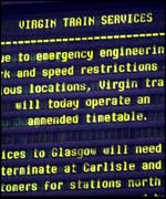 Train delays board