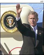 President Bush arrives in Monterrey