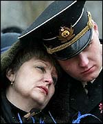 Captain Lyachin's widow and son