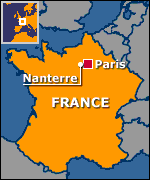 Map showing Nanterre