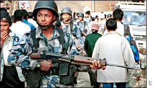 Nepalese soldier in Kathmandu