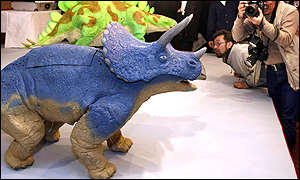 Robot dinosaur by Japanese electronic maker Omron and Japanese robot maker Tmsuk
