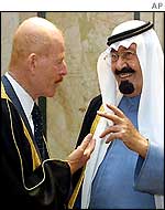 Iraqi vice-president Ezzat Ibrahim and Crown Prince Abdullah of Saudi Arabia