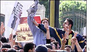 Anti-Israel protesters in Cairo