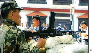 Nepalese soldier on guard