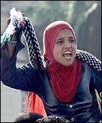 Pro-Palestinian demonstrator in Egypt