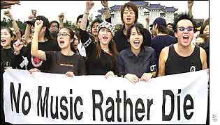 Protesters in Taiwan