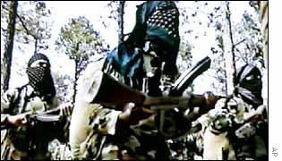 Islamic militants in training