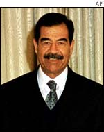 Iraqi leader Saddam Hussein