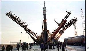 A Soyuz capsule at Baikonur