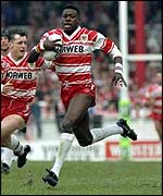 Wigan legend Martin Offiah at the 1993 Challenge Cup final