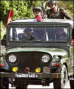 Indian soldiers on patrol