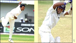 Javagal Srinath bowls for India before Shiv Sunder Das gets a chance to bat