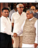 Pakistani president, General Pervez Musharraf and Indian Prime Minister Atal Behari Vajpayee