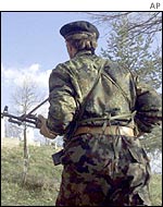 An ethnic Albanian rebel