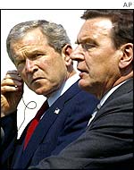 George Bush and Gerhard Schroeder