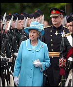 The Queen at the traditional ceremony of the keys at Holyroodhouse