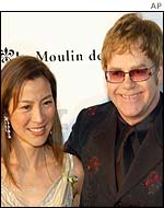 Michelle Yeoh and Sir Elton John
