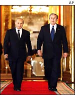 President George Bush meets President Putin