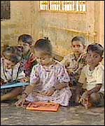 Children at a camp school