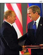 Presidents Putin and Bush