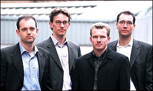From left to right: Pamir Gelenbe, Lars Becker, Thomas Schuster and Carsten Boers