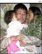 Three of the five asylum seekers who successfully arrived in South Korea this week