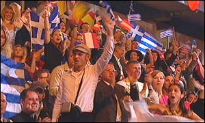 There was much patriotic fervour among the watching crowd