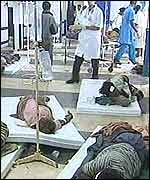 Victims being treated at a Maputo hospital