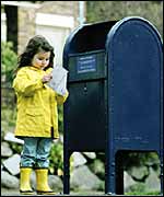 Girl checking her mail