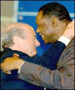 Issa Hayatou has promised his support for Sepp Blatter