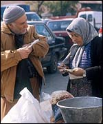 Locals shop at Ankara market
